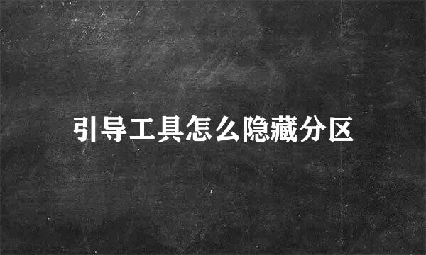 引导工具怎么隐藏分区