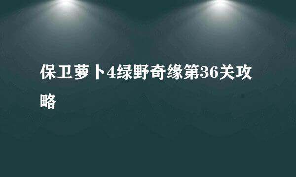 保卫萝卜4绿野奇缘第36关攻略