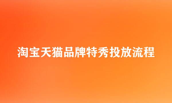 淘宝天猫品牌特秀投放流程