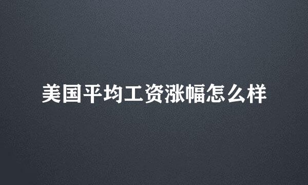 美国平均工资涨幅怎么样