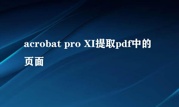 acrobat pro XI提取pdf中的页面
