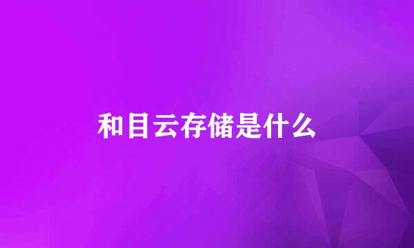 和目云存储是什么