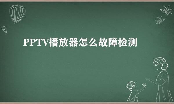 PPTV播放器怎么故障检测