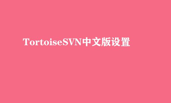 TortoiseSVN中文版设置