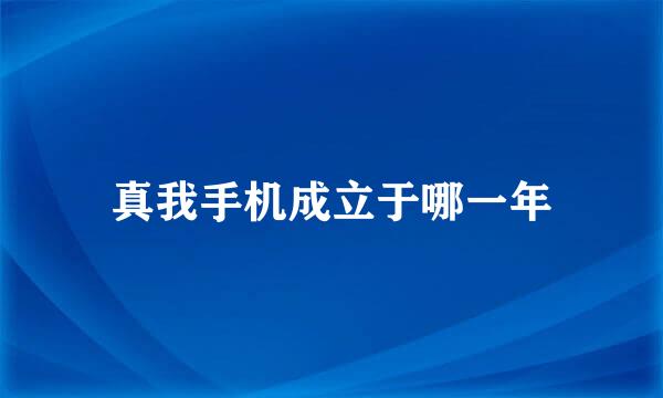 真我手机成立于哪一年