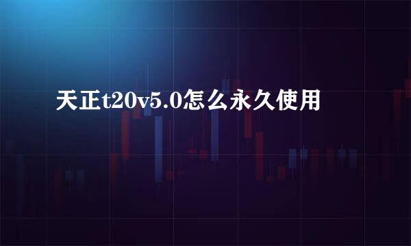 天正t20v5.0怎么永久使用