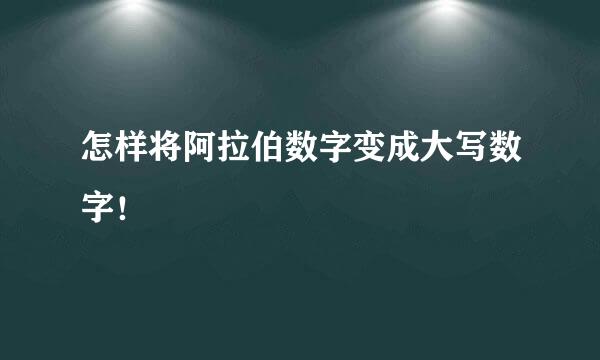 怎样将阿拉伯数字变成大写数字！
