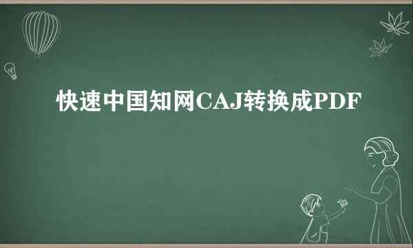 快速中国知网CAJ转换成PDF