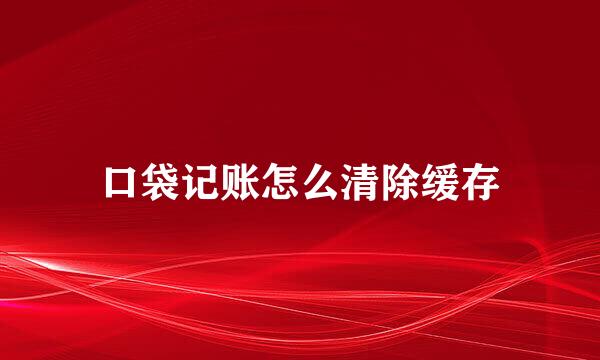 口袋记账怎么清除缓存