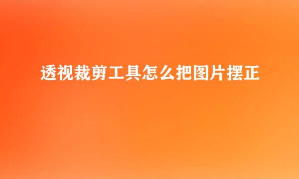 透视裁剪工具怎么把图片摆正