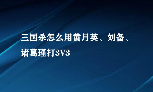 三国杀怎么用黄月英、刘备、诸葛瑾打3V3