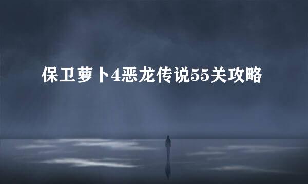保卫萝卜4恶龙传说55关攻略