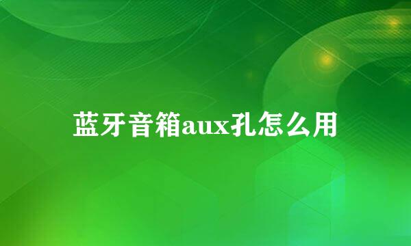 蓝牙音箱aux孔怎么用