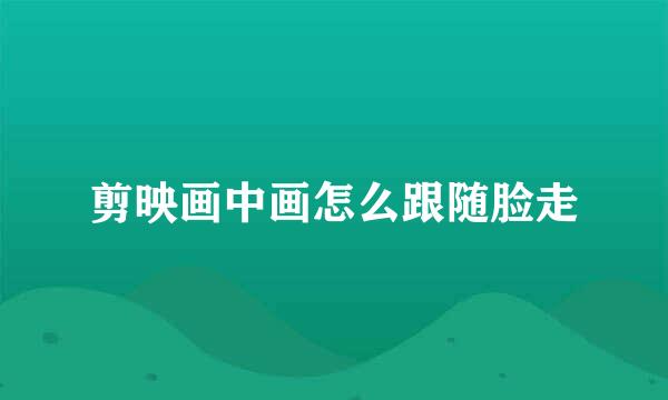 剪映画中画怎么跟随脸走