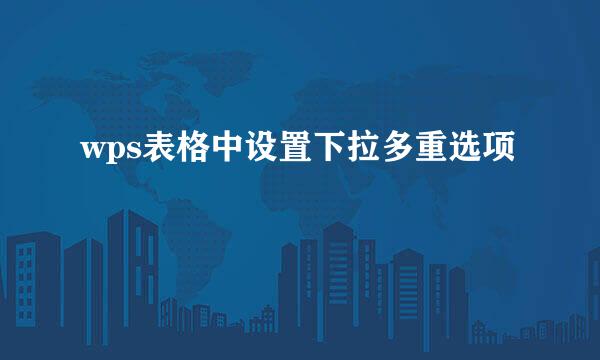wps表格中设置下拉多重选项