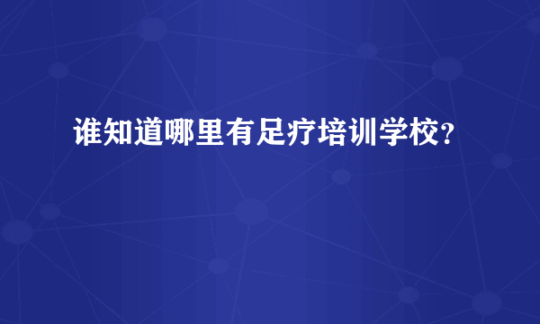 谁知道哪里有足疗培训学校？