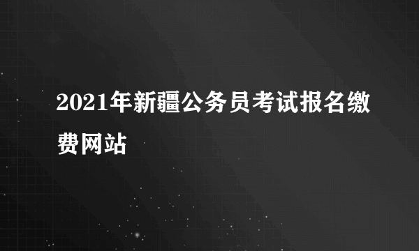 2021年新疆公务员考试报名缴费网站
