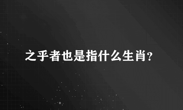 之乎者也是指什么生肖？