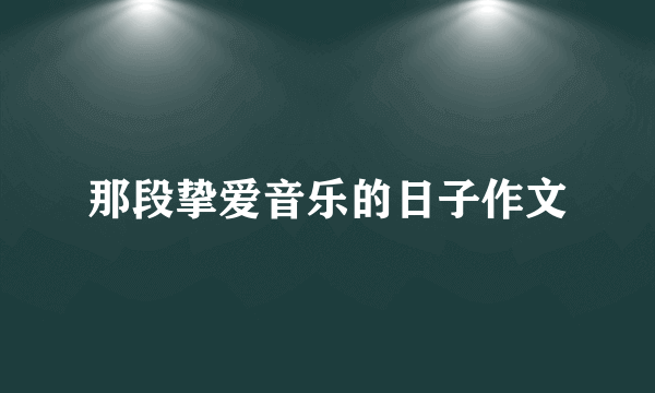 那段挚爱音乐的日子作文