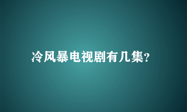 冷风暴电视剧有几集？