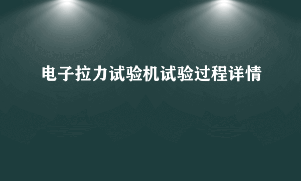 电子拉力试验机试验过程详情