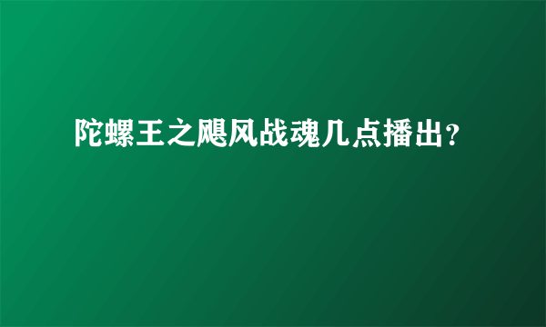 陀螺王之飓风战魂几点播出？
