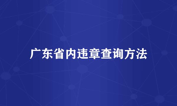 广东省内违章查询方法