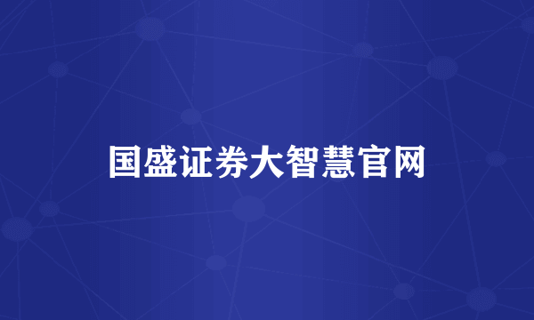 国盛证券大智慧官网