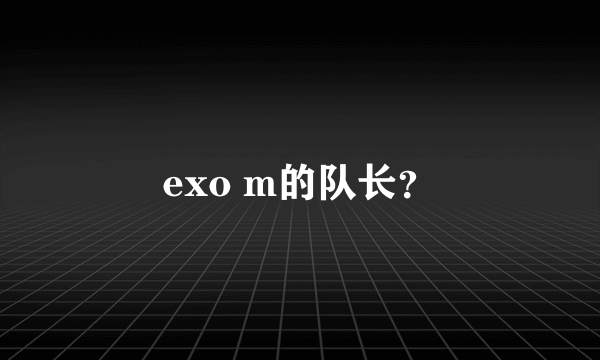 exo m的队长？