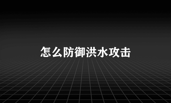 怎么防御洪水攻击