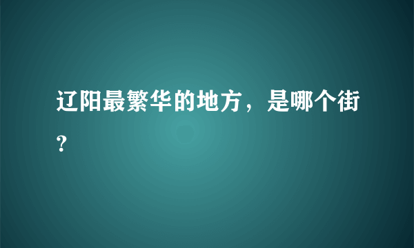 辽阳最繁华的地方，是哪个街？