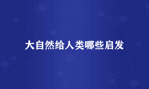 大自然给人类哪些启发