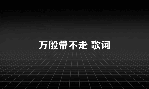万般带不走 歌词