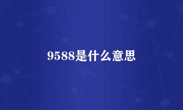 9588是什么意思