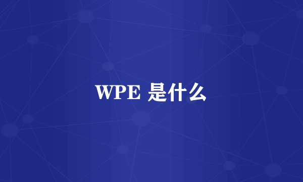 WPE 是什么