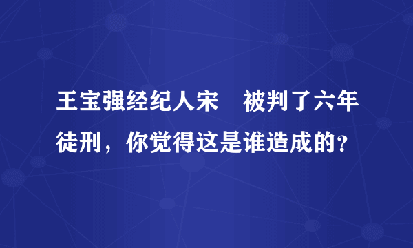 王宝强经纪人宋喆被判了六年徒刑，你觉得这是谁造成的？