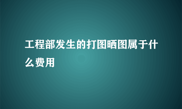 工程部发生的打图晒图属于什么费用