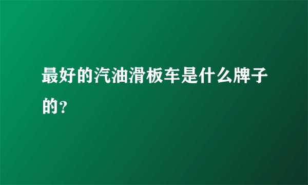 最好的汽油滑板车是什么牌子的？