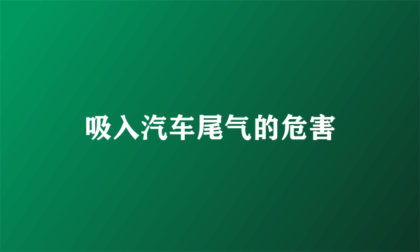 吸入汽车尾气的危害