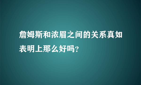 詹姆斯和浓眉之间的关系真如表明上那么好吗？