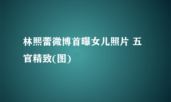 林熙蕾微博首曝女儿照片 五官精致(图)