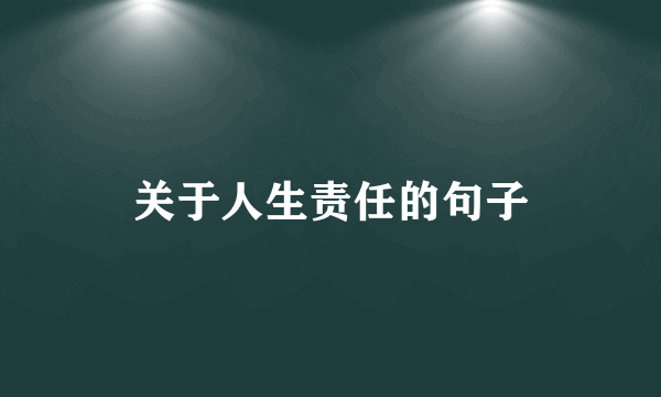 关于人生责任的句子