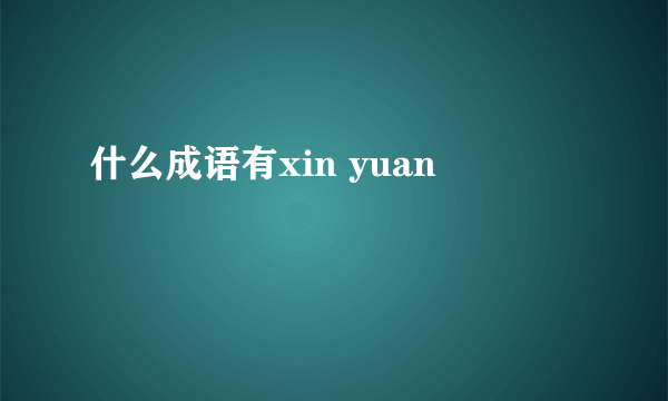 什么成语有xin yuan