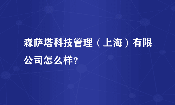 森萨塔科技管理（上海）有限公司怎么样？