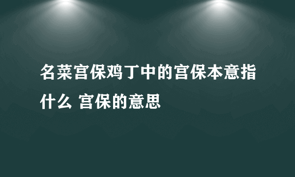 名菜宫保鸡丁中的宫保本意指什么 宫保的意思