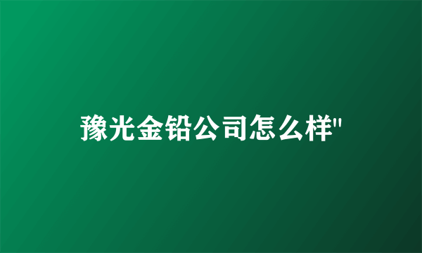 豫光金铅公司怎么样