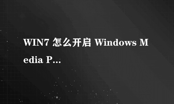 WIN7 怎么开启 Windows Media Player Network Sharing Service