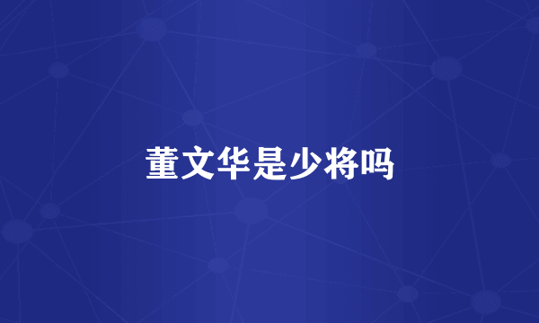 董文华是少将吗