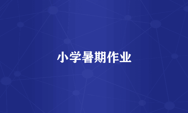 小学暑期作业