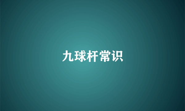 九球杆常识